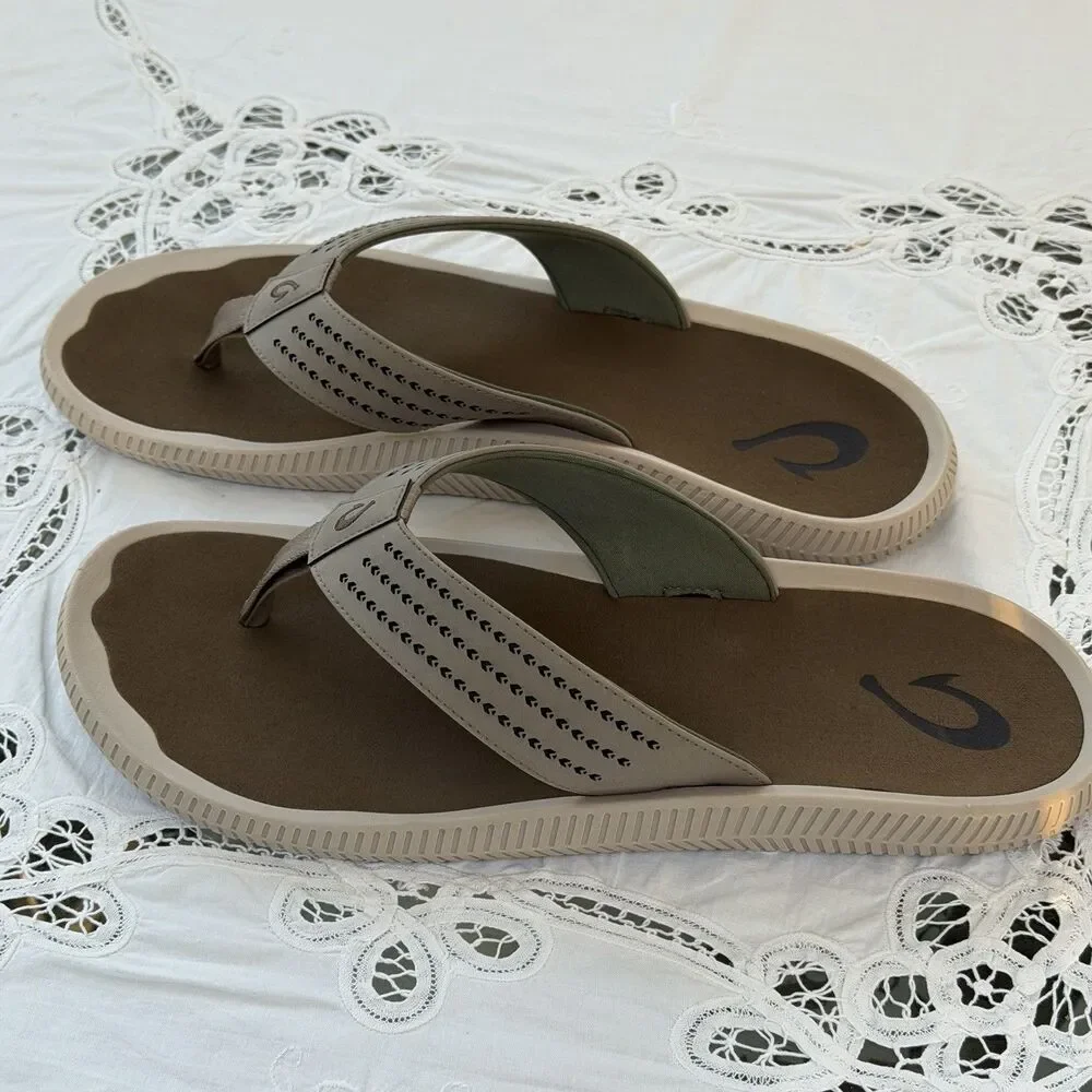 Olukai Ulele Men’s Water-Ready Beach Sandals Clay / Mustang US M 15 /EUR 48